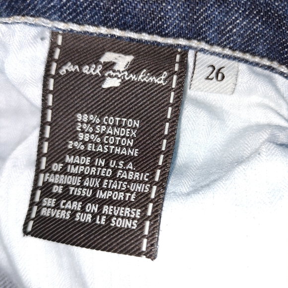 7 For All Mankind Straight Leg Low Rise Dark Wash Sz. 26 EUC - Picture 12 of 16
